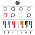 TSAR-BOMBA-Atomic-TB8218D-zirconia-diamond-set_7-in-1. Set includes 1 watch core and 4 zirconia diamond bezel and 4 carbon fiber bezel and 7 fluororubber strap and 7crown. Utilizes TSAR BOMBA’s patented technology for interchangeable straps, bezels, and crowns. Quickly swap modules without tools—since your watch can change its style, why buy another one?