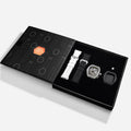 TSAR-BOMBA-Atomic-TB8218D-zirconia-diamond-set_2-in-1. Set includes 1 automatic watch core and  1 zirconia diamond bezel and 1 fluororubber bezel and 2 fluororubber strap and 2 crown. Utilizes TSAR BOMBA’s patented technology for interchangeable straps, bezels, and crowns. Quickly swap modules without tools—since your watch can change its style, why buy another one?