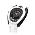 tsarbomba wathces TB8213;white 316Lstainless steel bezel and 316L stainless steel balck case and white strap;japan automatic movement 