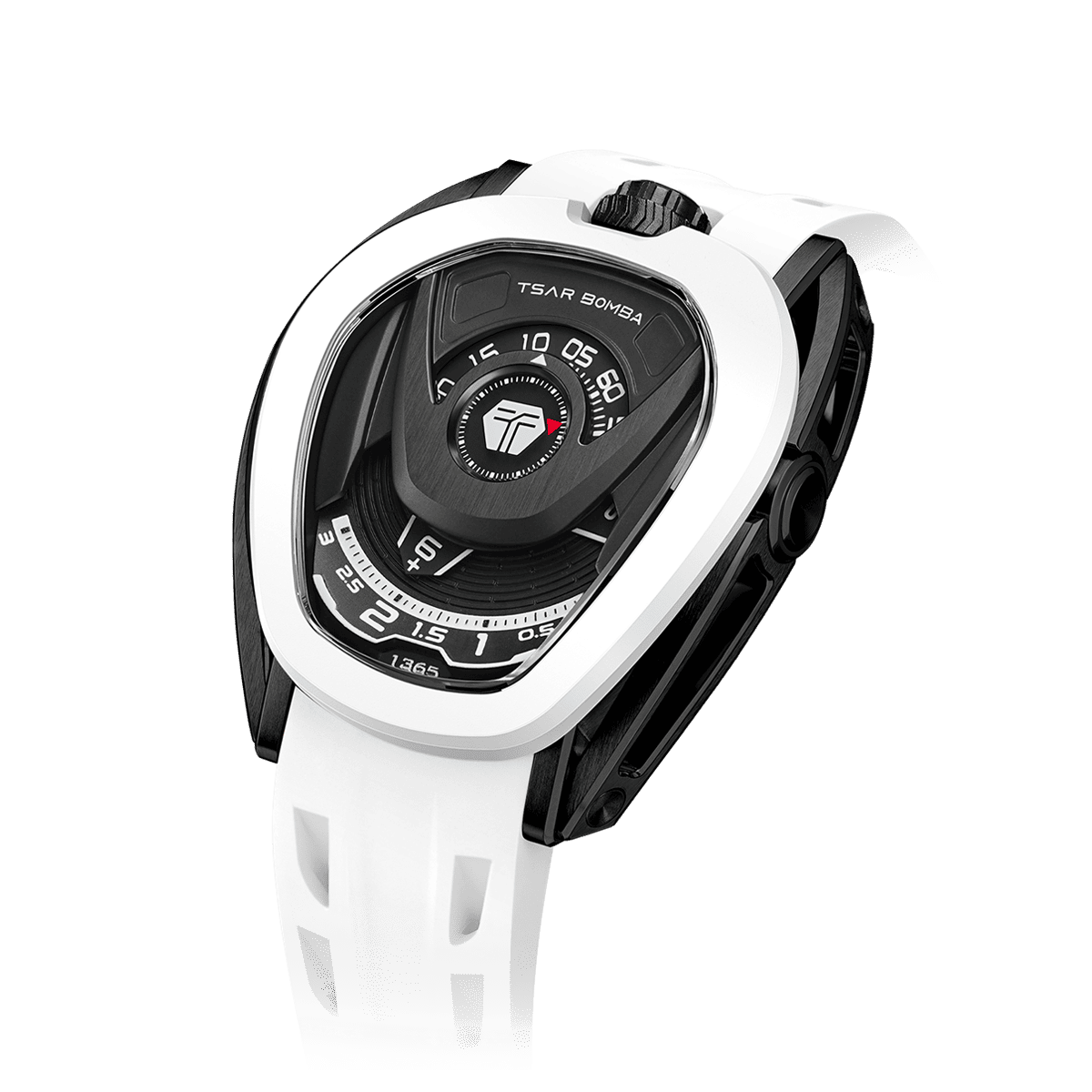 tsarbomba wathces TB8213;white 316Lstainless steel bezel and 316L stainless steel balck case and white strap;japan automatic movement 
