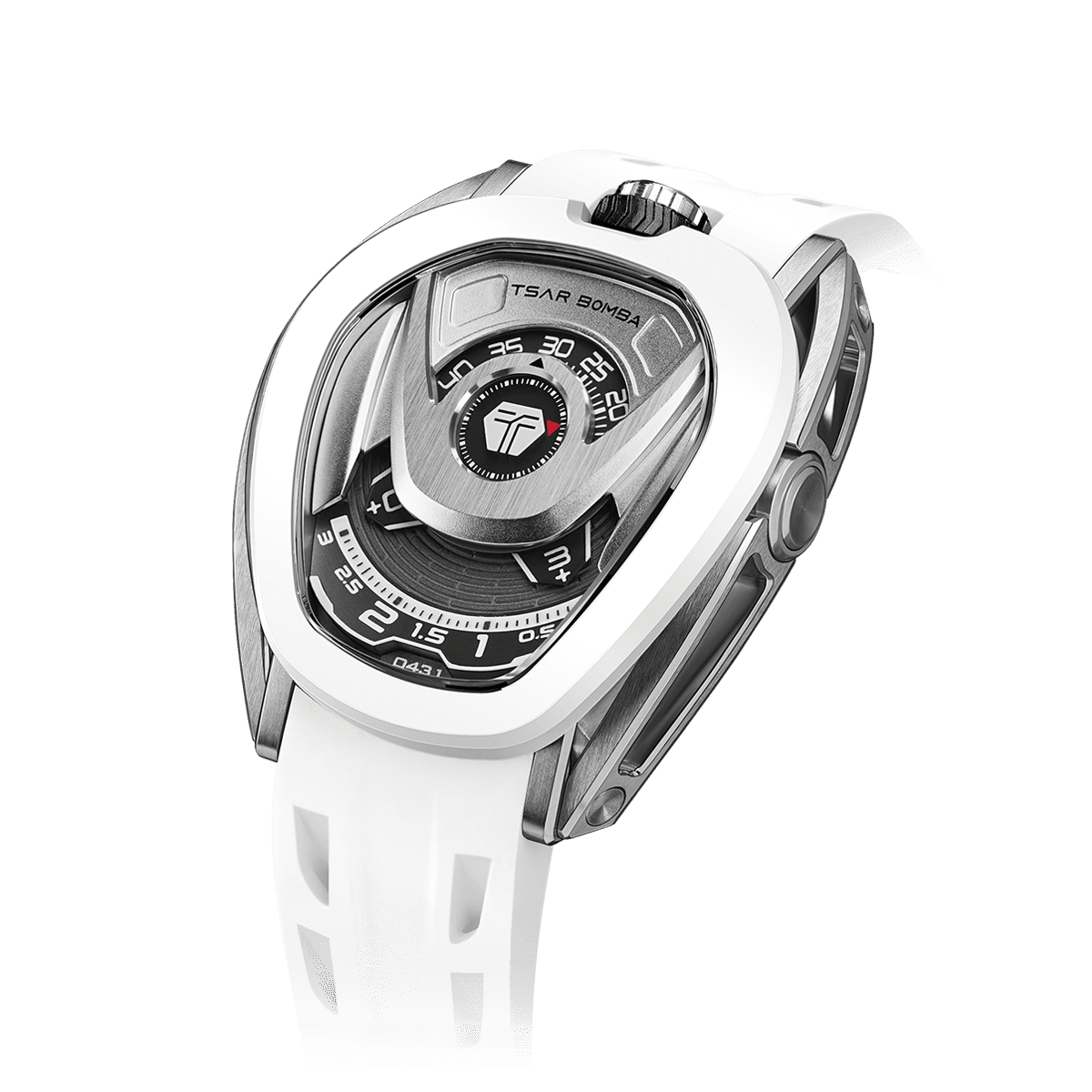 tsarbomba wathces TB8213;white 316Lstainless steel bezel and 316L stainless steel silver case and white strap;japan automatic movement watches
