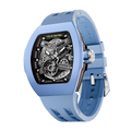 TSAR BOMBA Atomic TB8218F,stainless steel case and-Fluororubber-bezel , fluororubber strap.japan miyota automatic movement.skeleton dail design.- Blue
