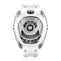 tsarbomba wathces TB8213;white 316Lstainless steel bezel and 316L stainless steel silver case and white strap;japan automatic movement watches--front view