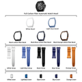 TSAR BOMBA Atomic TB8218CF; automatic skeleton carbon fiber men interchangeable watch carbon fiber set. Set inclues 1 automatic core and 2 fluororubber and 3 carbon fiber bezel an d 5 strap and 5crown. The TB8218CF(5-IN-1) Fractures carbon fiber bezel and case.TSAR BOMBA’s patented technology for interchangeable straps, bezels, and crowns. Quickly swap modules without tools—since your watch can change its style, why buy another one?