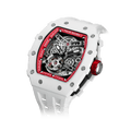 tsarbomba watches TB8208C;white red ceramic bezel and black 316L stainless steel case and blue strap;miyota automatic movement;ceramic watches