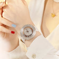 tsarbomba nucleus femme collection watches-nucleus femme 01-TB8215,Both the dial and bezel are fully set with crystal diamonds. When worn, this diamond watch sparkles just the right amount—never overly flashy.