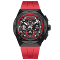 TSAR BOMBA Atomic TB880Q,stainless steel case and- re stainless steel bezel ,black -fluororubber strap.Chronograph quartz mens watch - fron view