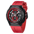 TSAR BOMBA Atomic TB880Q,stainless steel case and- re stainless steel bezel ,black -fluororubber strap.Chronograph quartz mens watch 
