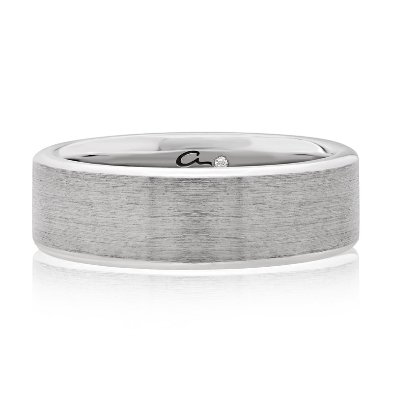 A. Jaffe Grooved Modern Men's Diamond Ring