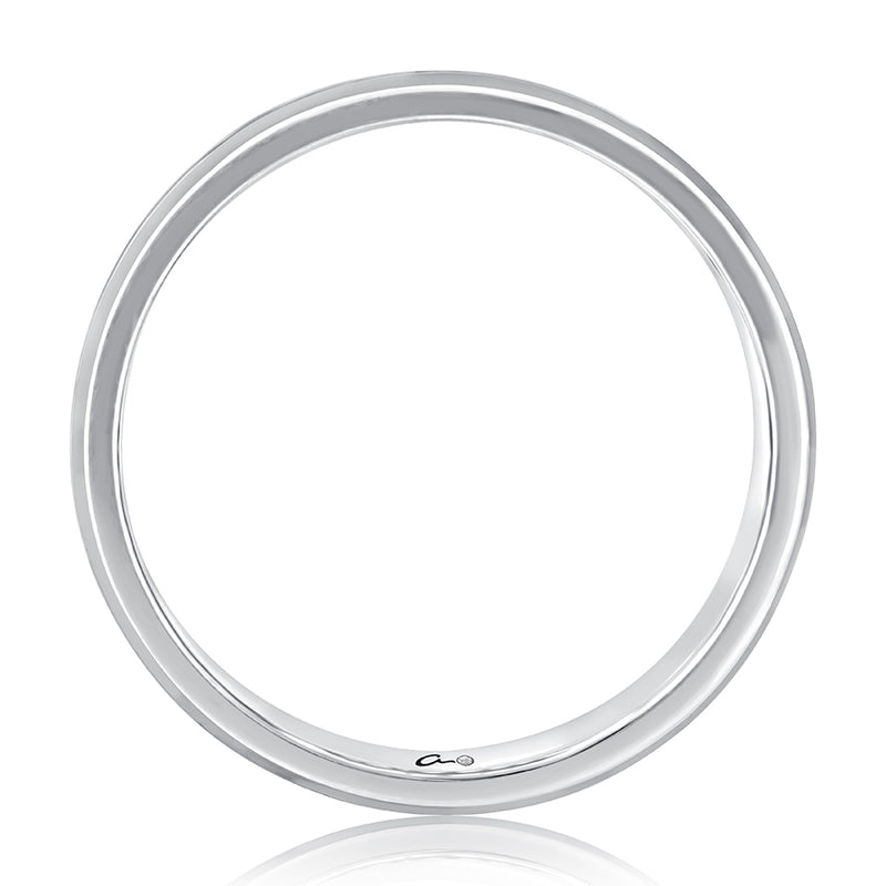 A. Jaffe Classic Men's Black Zirconium and Platinum Wedding Band