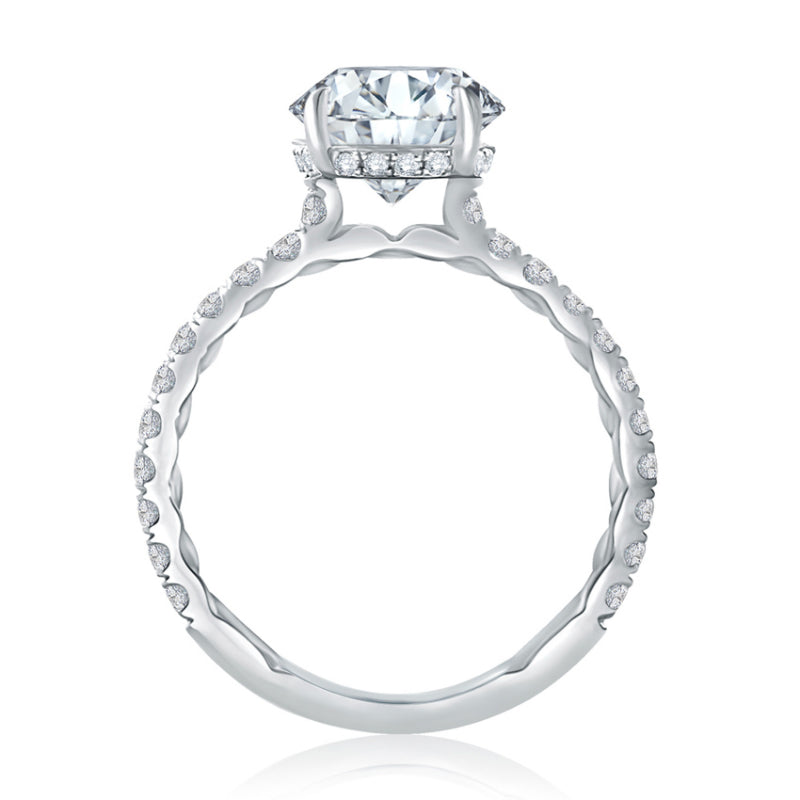A. Jaffe Statement Round Quilted Engagement Ring