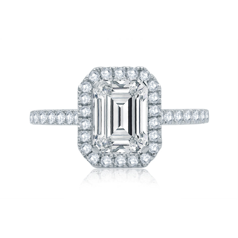 A. Jaffe Classic Emerald Center Diamond Engagement Ring