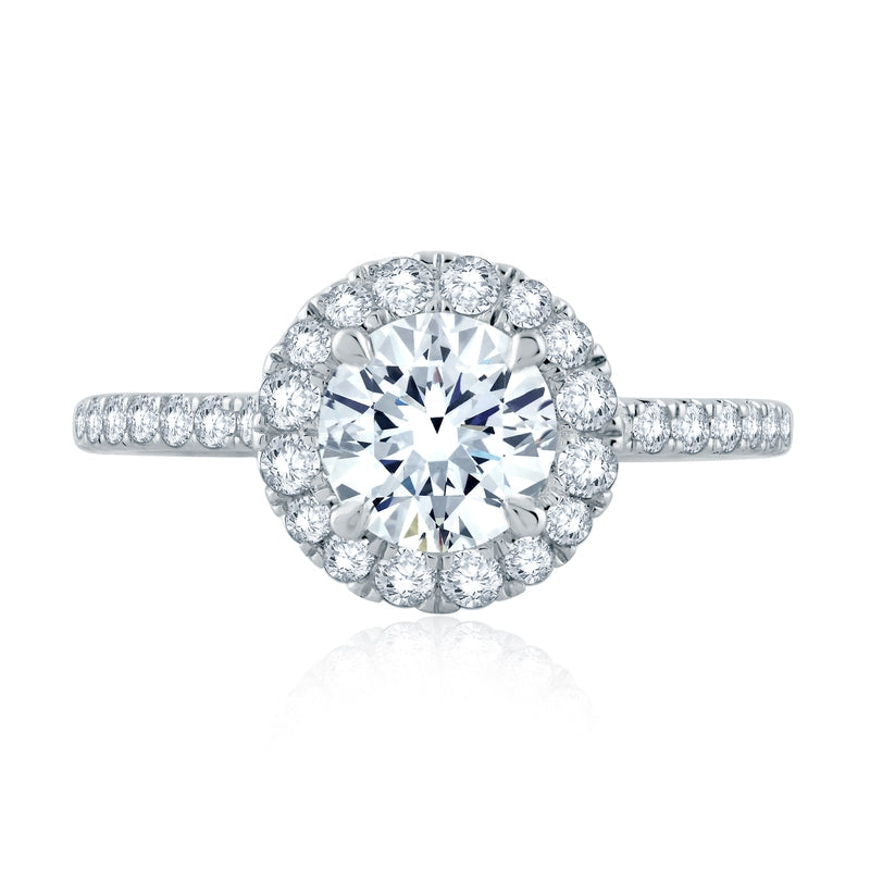 A. Jaffe Timeless Classic Round Cut Diamond Engagement Ring