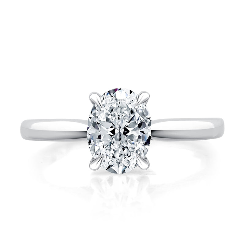 A. Jaffe Classic Solitaire Oval Center Diamond Engagement Ring