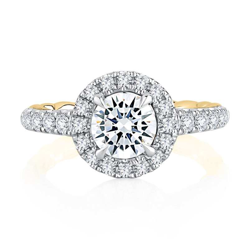 A. Jaffe Noble Halo Round Diamond Engagement Ring