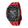 tsarbomba watches TB8212C black ceramic bezel and black cceramic case and red strap;miyota automatic movement--45°side view