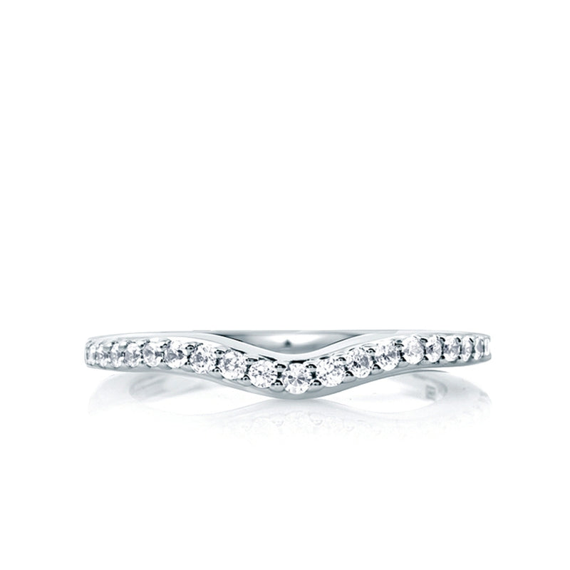 A. Jaffe V-Curved Diamond Pave Wedding Band