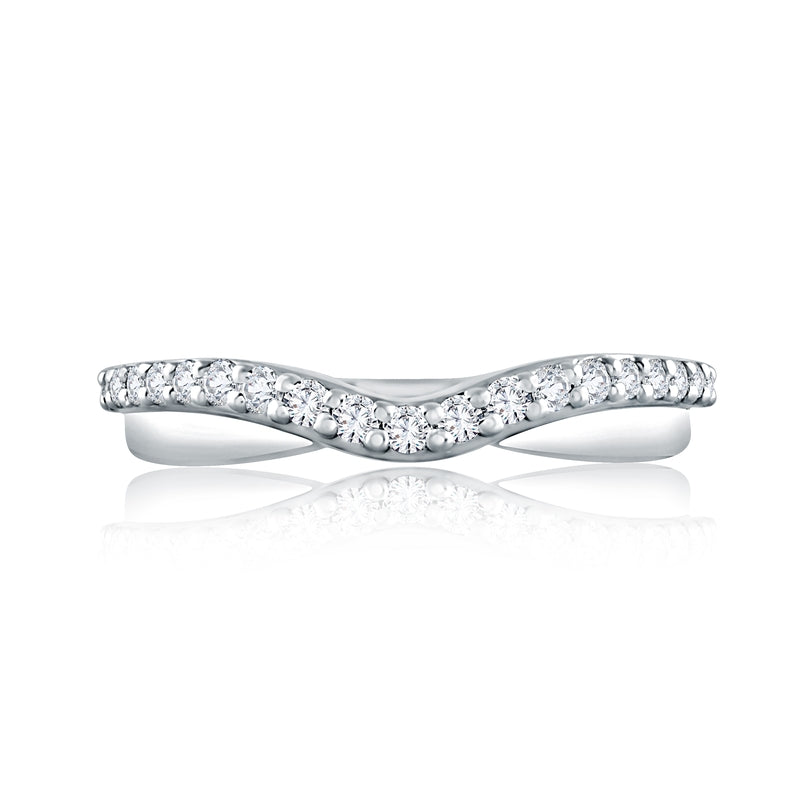 A. Jaffe Curved Diamond and Polished Anniversary Band