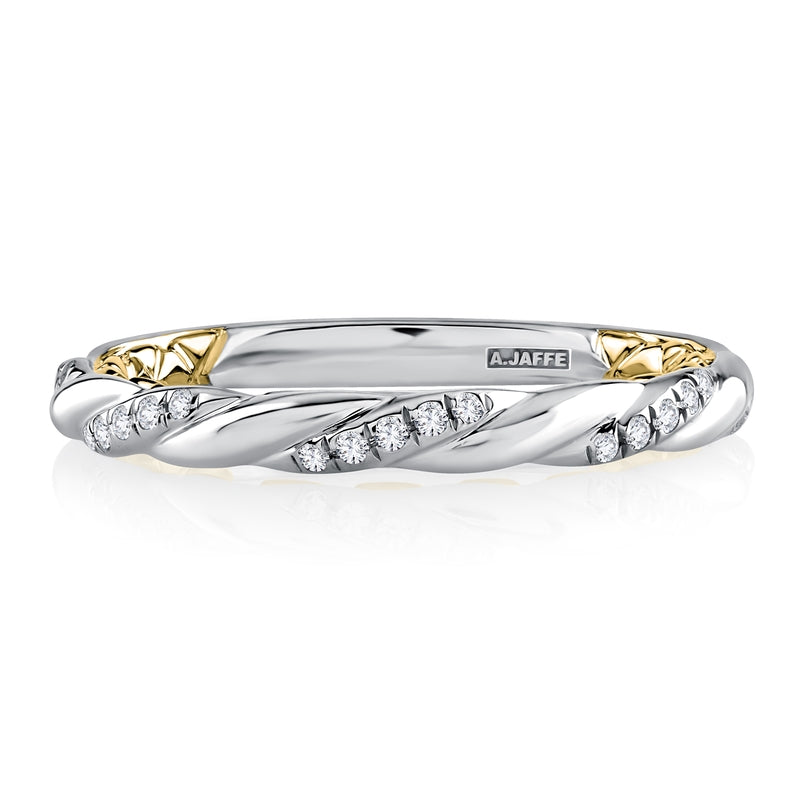 A. Jaffe Two Tone Twisted Diamond Stackable Anniversary Ring