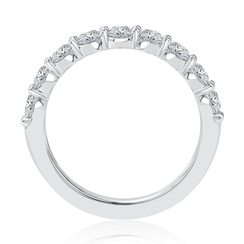 A. Jaffe Double Prong Halfway Round Diamond Wedding Band