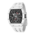 tsarbomba watces TB8212C,white ceramic bezel and white ceramic case and white strap;miyota automatic movement;45° side view