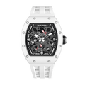 tsarbomba watces TB8212C,white ceramic bezel and white ceramic case and white strap;miyota automatic movement;front view